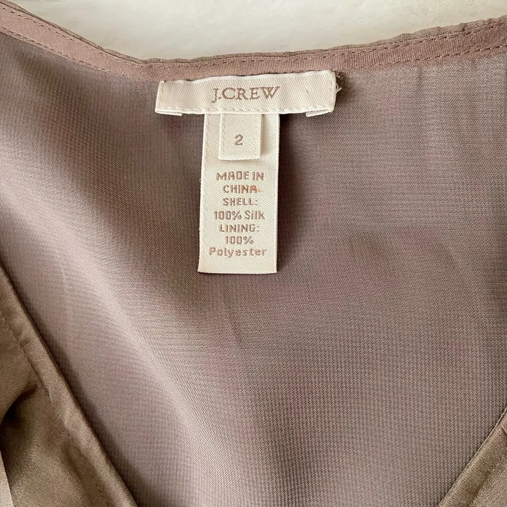 J. Crew 100% Silk Ruffled Tank Top Size 2